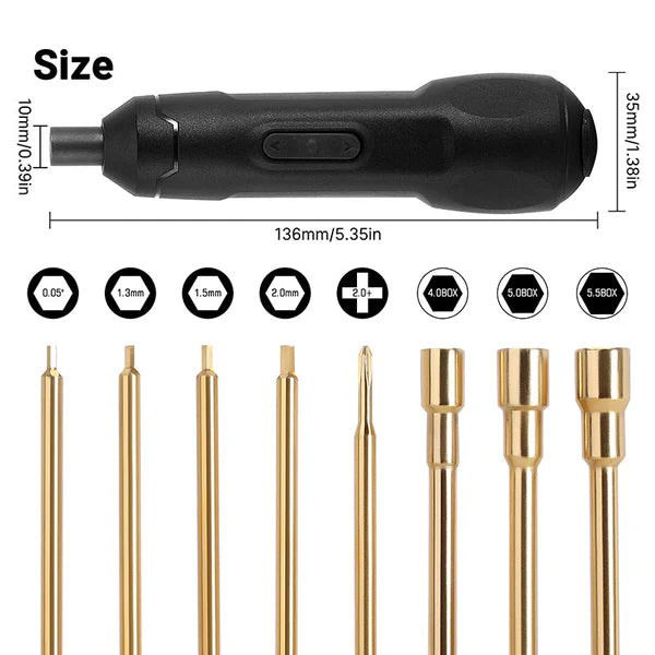 INJORA Mini Cordless Electric Screwdriver Set for 1/18 1/24 RC Crawler