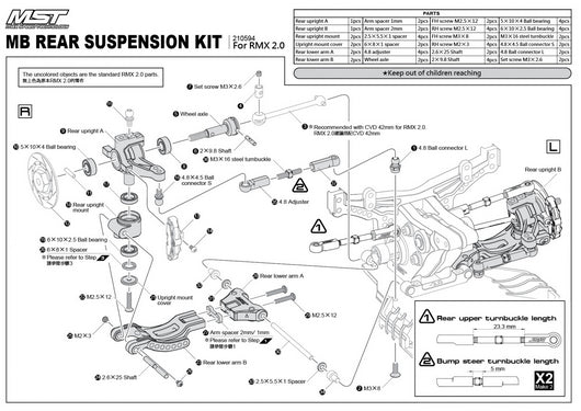MST MB Rear suspension kit