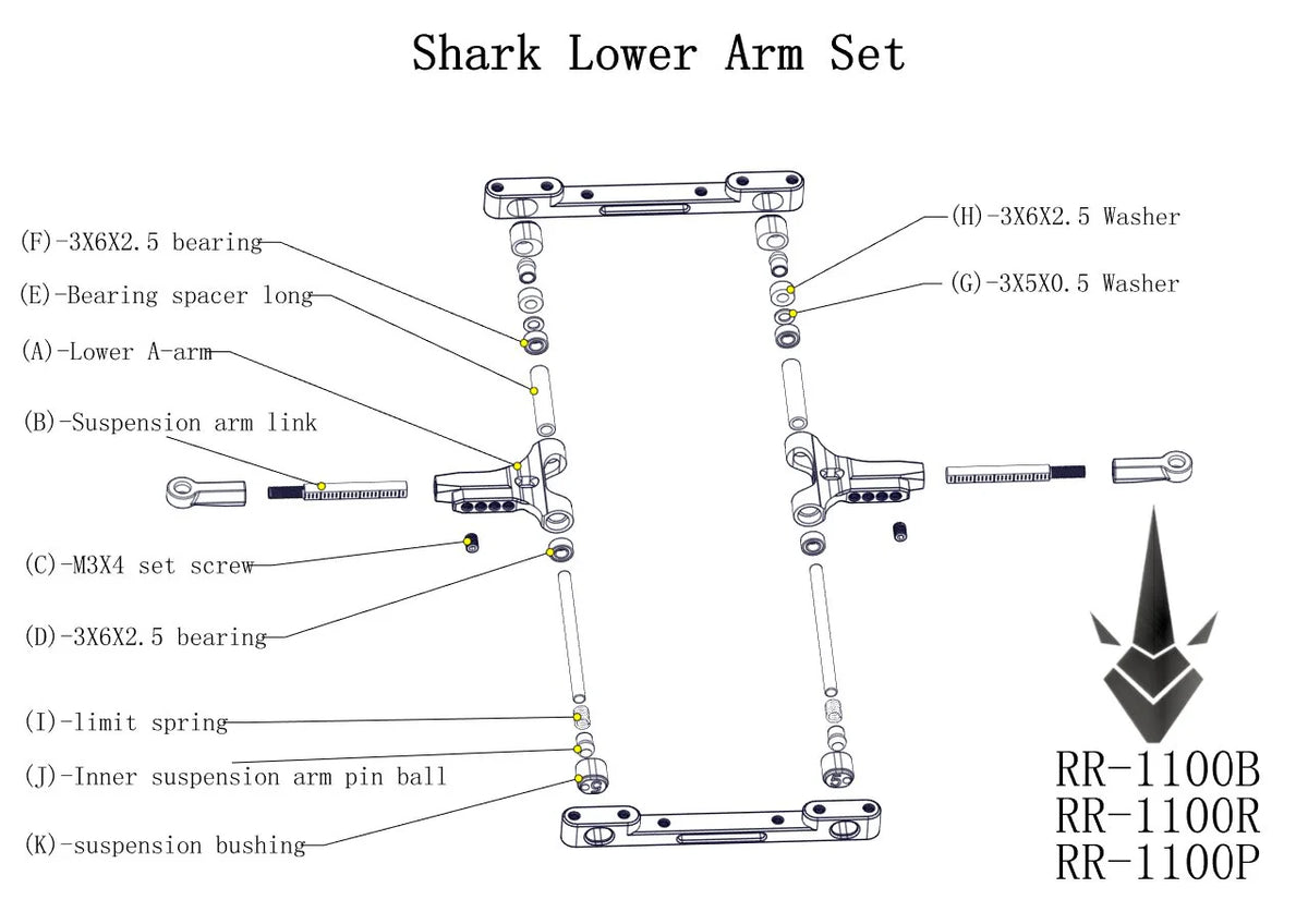 Rhino Racing Shark - Lower Aluminum Arms