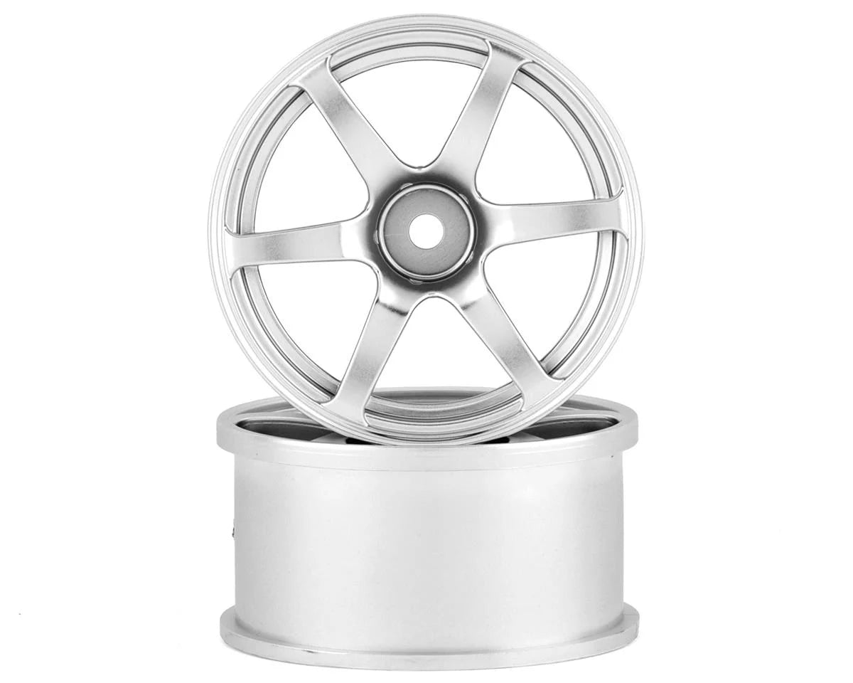 Mikuni AVS Model T6 6-Spoke Drift Wheel (Chrome Silver) (2) (5mm Offset) w/12mm Hex