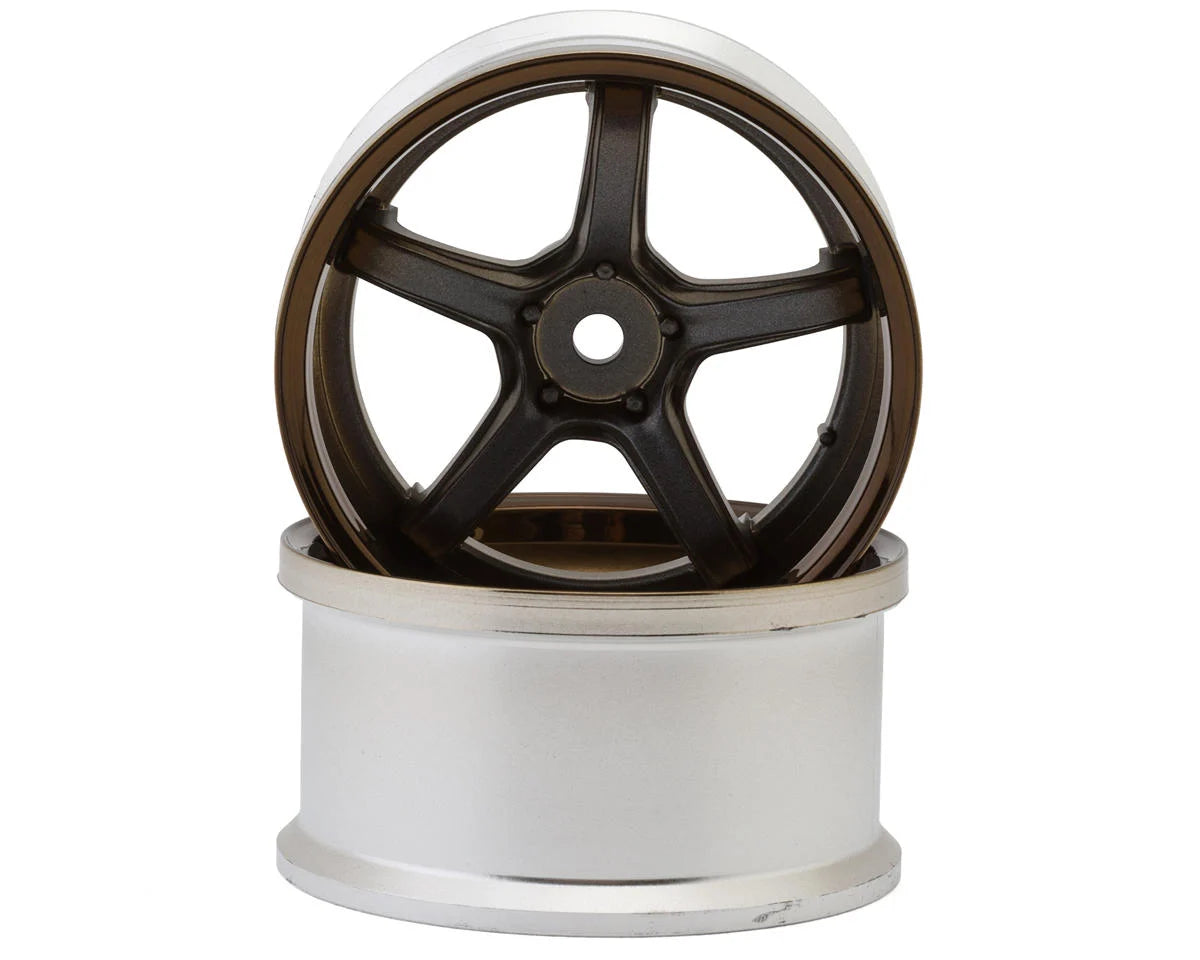 LAB Work Emotion T5R 1/10 2-Piece Concave Drift Wheels (Bronze/Grey) (2) (6mm Offset) w/12mm Hex