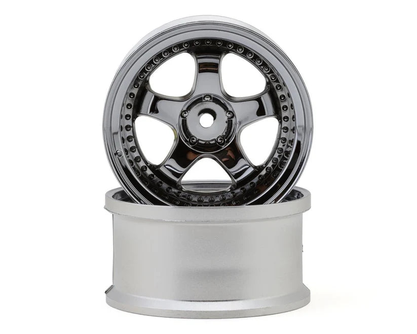 LAB Work Meister S1 1/10 Super High Traction 3-Piece Drift Wheels (Chrome) (2) (8mm Offset)