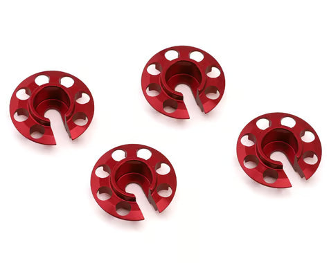 MST Lightweight Lowered Aluminum Shock Spring Cups (Red) (4)