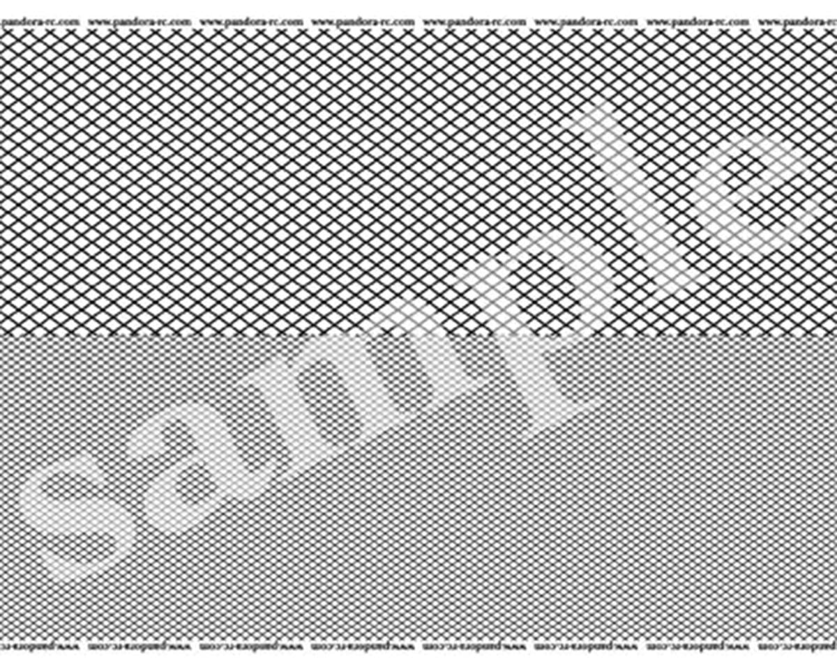 Pandora RC 1/10 Scale 3D Cross-Mesh Decal Sheet (Black) (210x120mm) (Miniature Scale Drift Acces