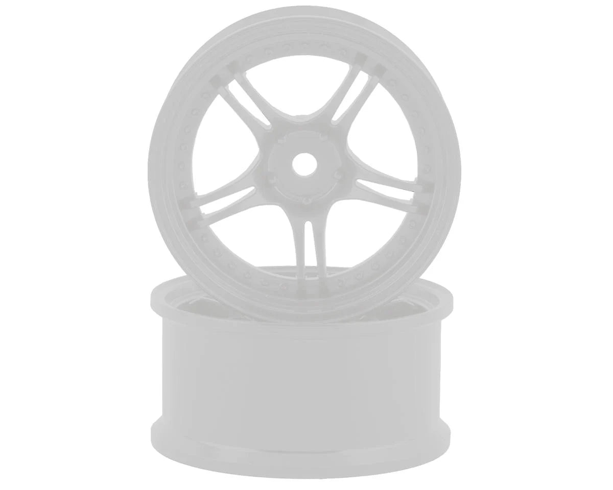 RC Art SSR Professor SPX 5-Split Spoke Drift Wheels (White) (2) (Deep Face 8mm Offset) w/12mm He
