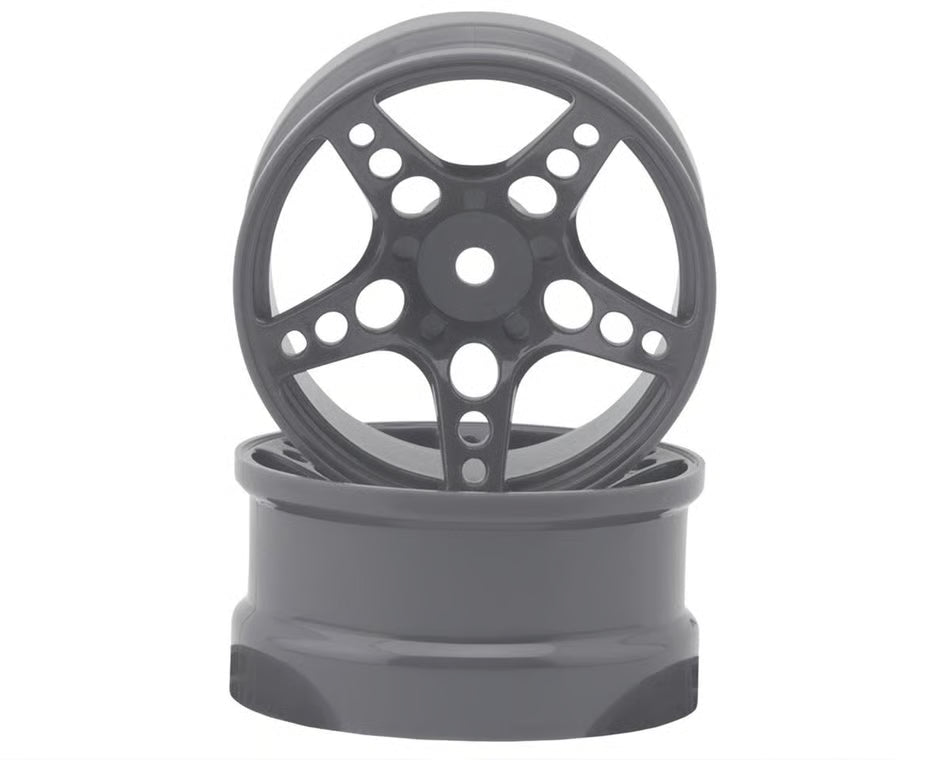24K RC Technology 1/10 R-Fighter Drift Wheels (Gunmetal) (2) (6mm Offset) w/12mm Hex