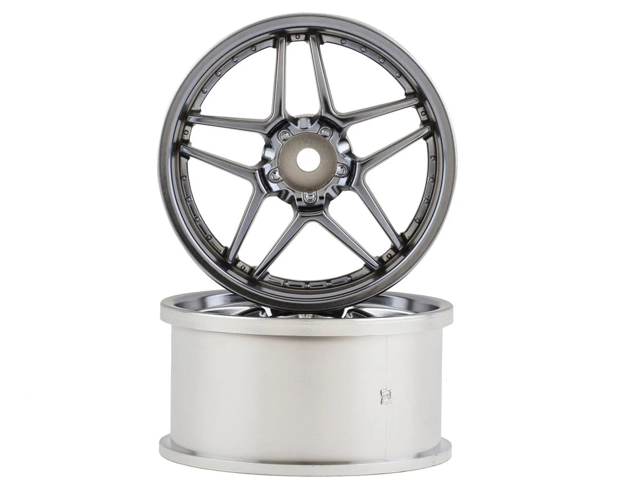 Topline Blitz BRW03 5-Split Spoke Drift Wheels (Black Chrome) (2) (8mm Offset) w/12mm Hex