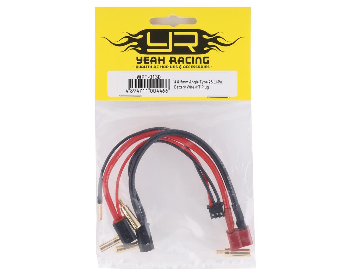 Yeah Racing 2S LiPo Battery Wire w/T-Style Connector & 4/5mm Bullets