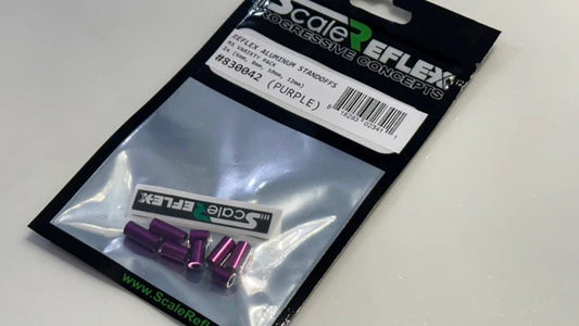 SCALE REFLEX VARIETY PACK: M3 Aluminum Threaded Standoffs Spacers (6mm 8mm 10mm 12mm) (8-Pack) - Purple