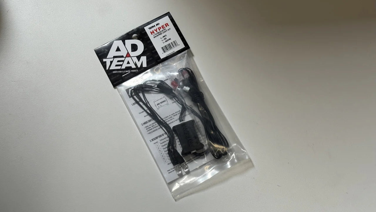 TEAM AD HYPER - REALISTIC BACKFIRE LIGHT KIT (4xWHITE 4xRED 2xBACKFIRE) 2 STEP TURBO FLAME LOOK for EXHAUST - MUFFLER 1-10 DRIFT CAR HYPER