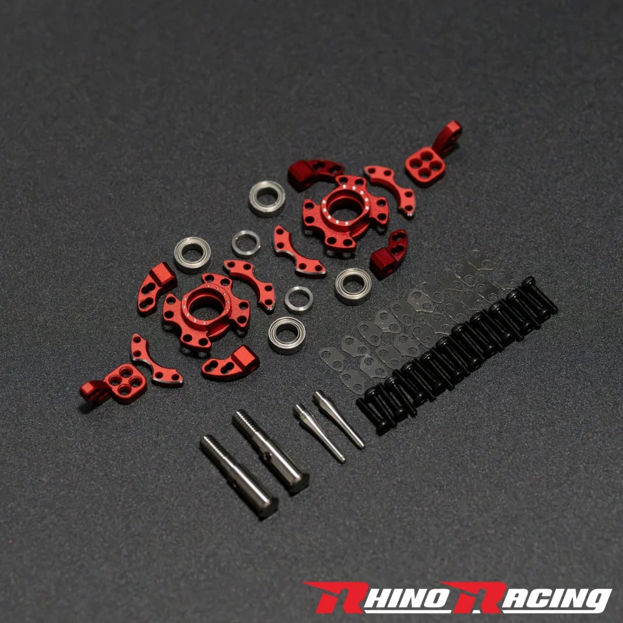 Rhino Racing SHARK - SR Series Front Steering Aluminum Knuckle Set- RED (RR-1405R)