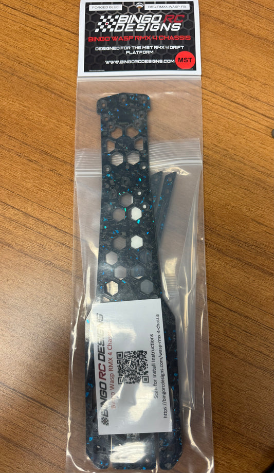 Bingo RC Designs Wasp RMX 4 Chassis forged BLUE