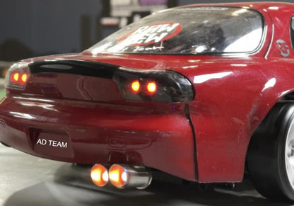 TEAM AD HYPER - REALISTIC BACKFIRE LIGHT KIT (4xWHITE 4xRED 2xBACKFIRE) 2 STEP TURBO FLAME LOOK for EXHAUST - MUFFLER 1-10 DRIFT CAR HYPER