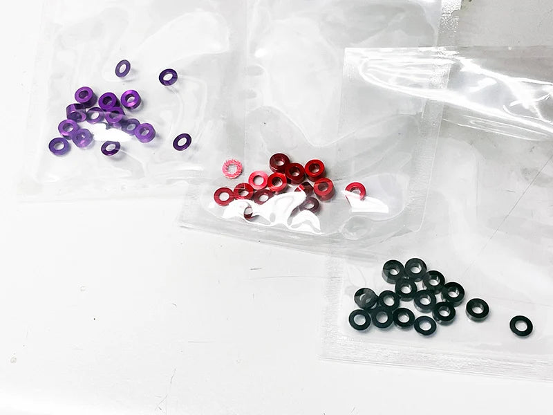 Scale Reflex Variety Pack: M3 Aluminum Spacer Shims (0.5mm-1mm-2mm-3mm) (16-Pack)