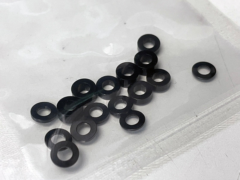 Scale Reflex VARIETY PACK: M3 Aluminum Spacer Shims (0.5mm - 1mm 2mm 3mm) 3x6 (16-Pack) BLACK