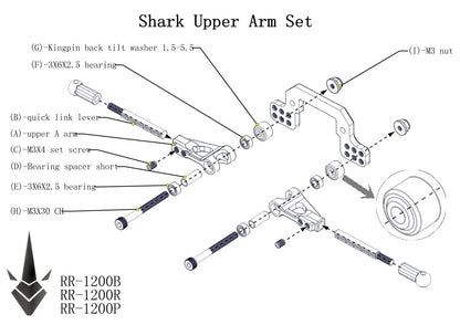 Rhino Racing SHARK - Upper Aluminum Arm Set For SHARK DDSS YD2 RMX RDX - RED - (RR-1200R)