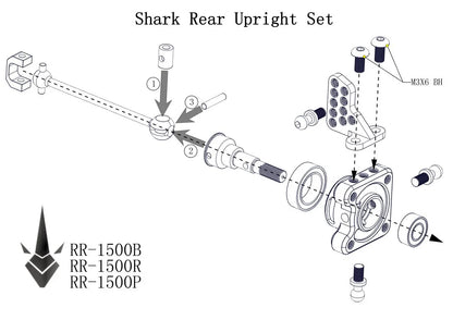 Rhino Racing -BLACK- SHARK Rear Upright Set – For SHARK DDSS YD2 RMX RDX RR-1500B