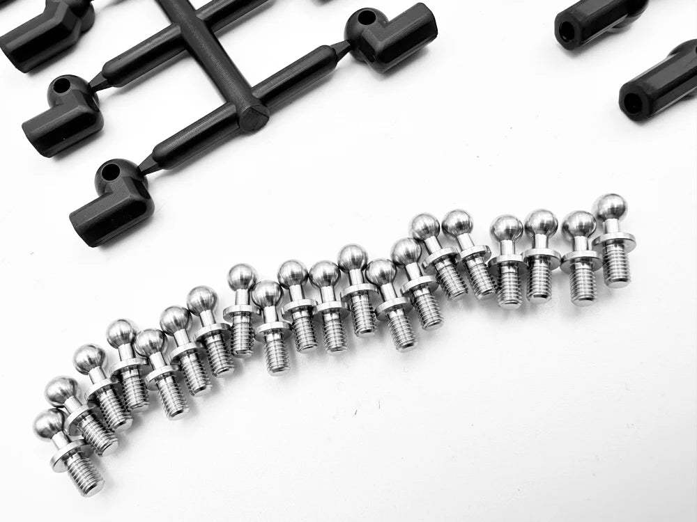 Rhino Racing Titanium 4.3 Ball Stud (20 pc) and Ball Cup Set [Rhino Racing] RR-240