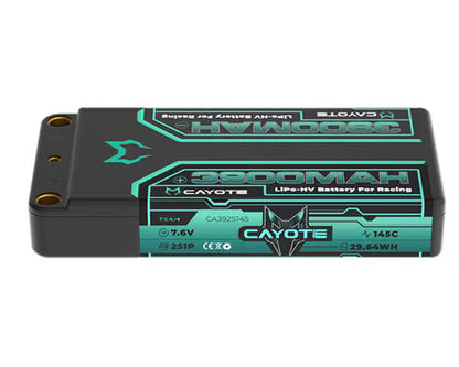Cayote 2S 145C LCG Shorty LIHV Battery (7.6V) w/5mm Bullets