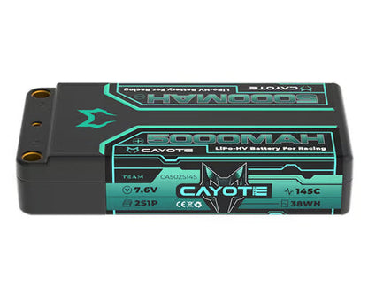 Cayote 2S 145C LCG Shorty LIHV Battery (7.6V) w/5mm Bullets