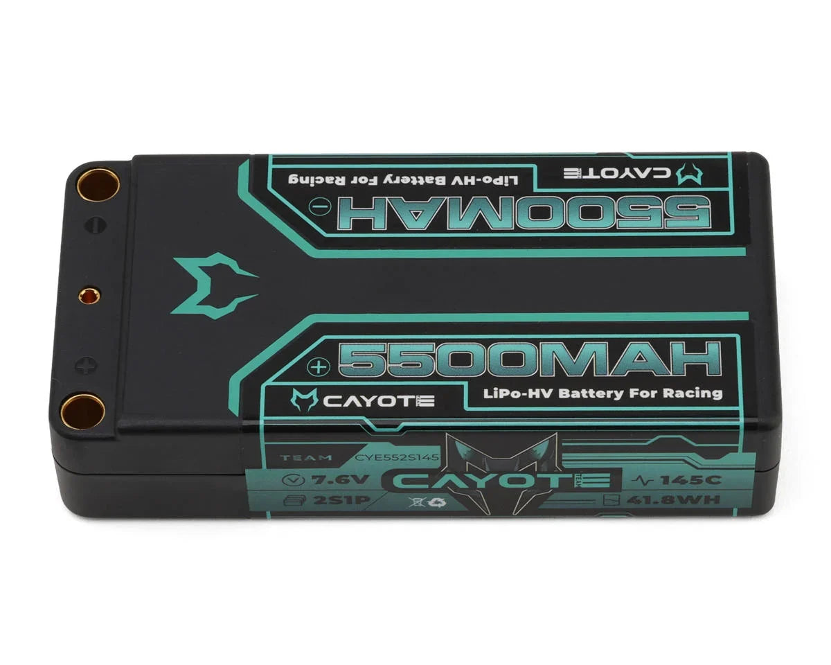 Cayote 2S 145C LCG Shorty LIHV Battery (7.6V) w/5mm Bullets