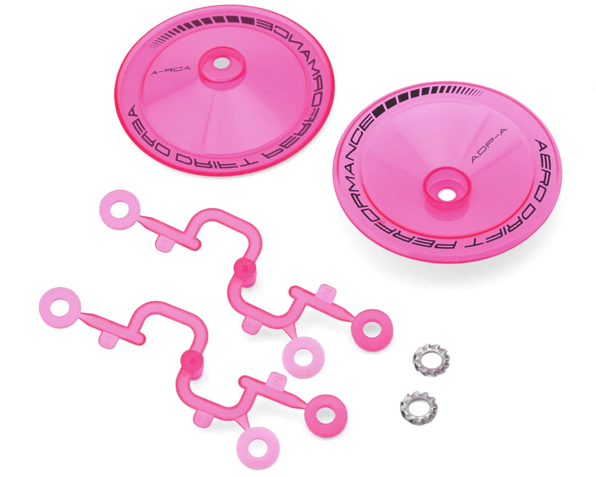 DS Racing Sloped Aero Drift Wheel Covers (Flu Pink) (2) (Drift Element Wheels)