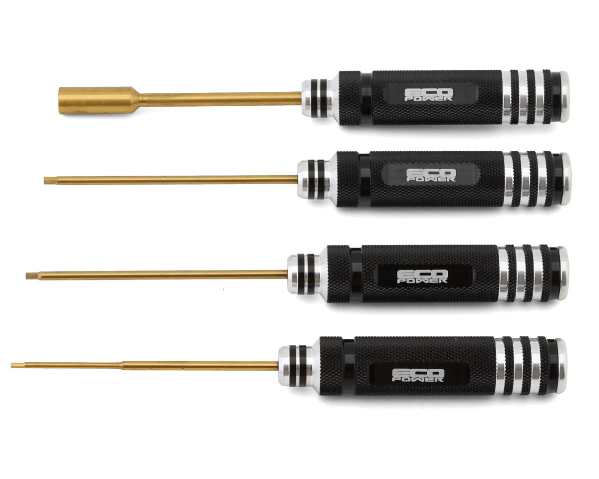 EcoPower 4-Piece Metric Hex & Nut Driver Tool Set (1.5, 2.0, 2.5mm/7mm)
