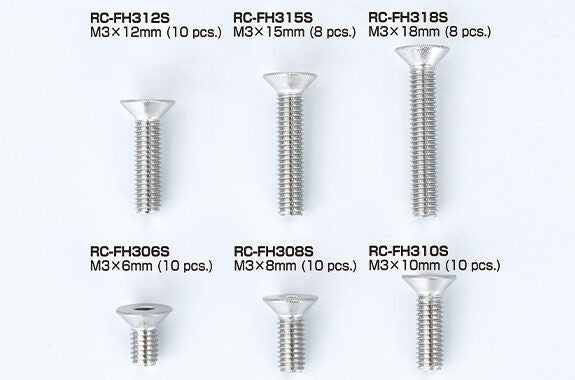 Reve D Stainless Steel FH Screw (M3×6mm, 10pcs)