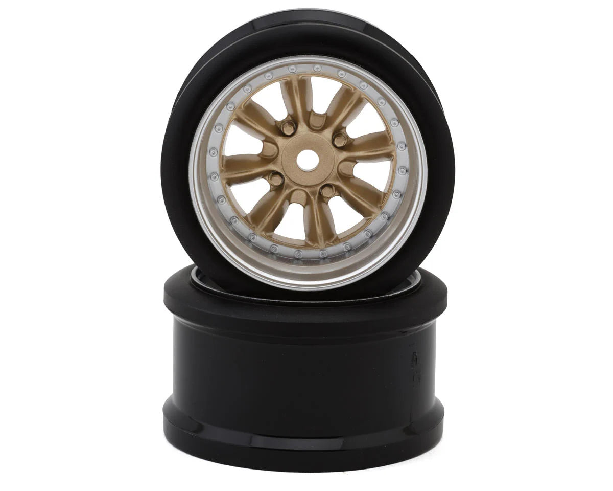 Hayashi Garage Pana 8-Spoke Multipiece Style 1/10 Drift Wheels (Gold) (2) (8mm Offset) w/12mm Hex