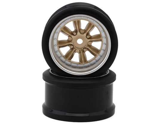 Hayashi Garage Pana 8-Spoke Multipiece Style 1/10 Drift Wheels (Gold) (2) (8mm Offset) w/12mm Hex
