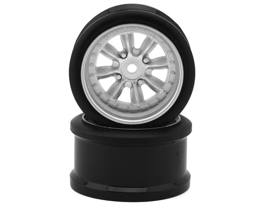 Hayashi Garage Pana 8-Spoke Multipiece Style 1/10 Drift Wheels (Silver) (2) (8mm Offset) w/12mm Hex