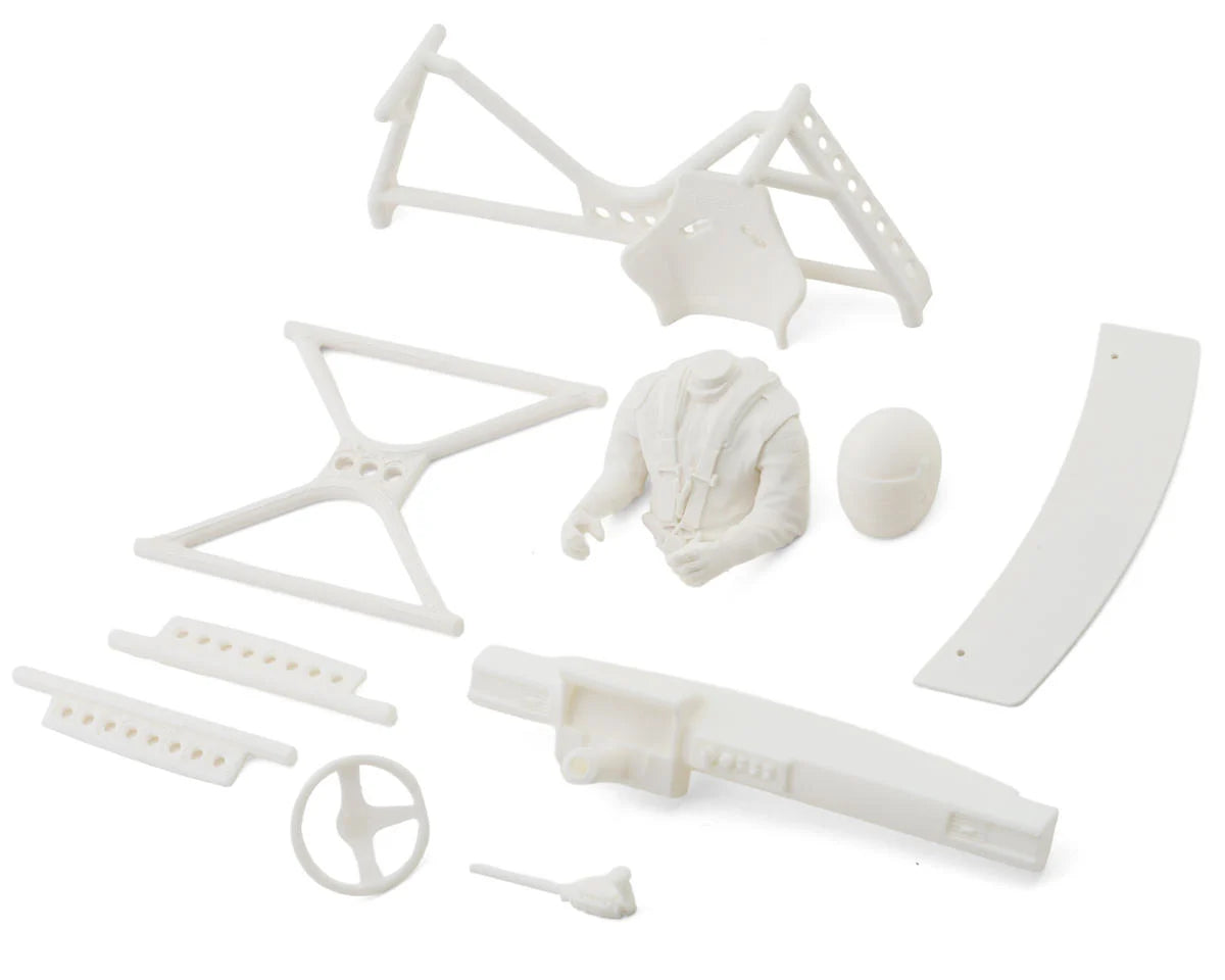 Knight Customs Universal Drift Interior Kit (Driver Torso & Helmet, Dash, Roll Cage, Shifter, Steering Wheel) (White)