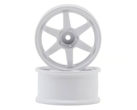LAB TE37 Sports 1/10 High Traction Drift Wheels (White) (2) (6mm Offset) w/12mm Hex