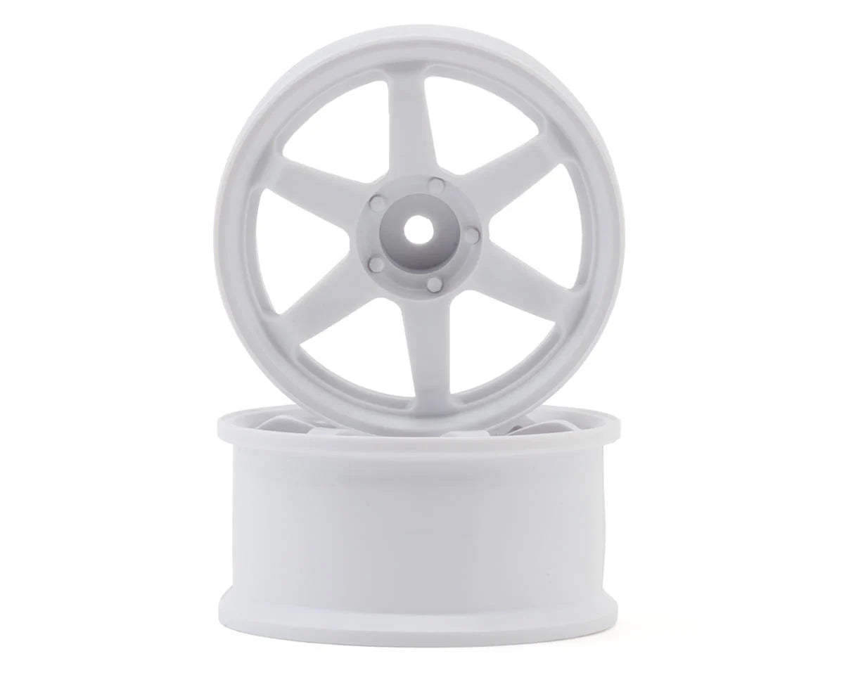 LAB TE37 Sports 1/10 High Traction Drift Wheels (White) (2) (8mm Offset) w/12mm Hex