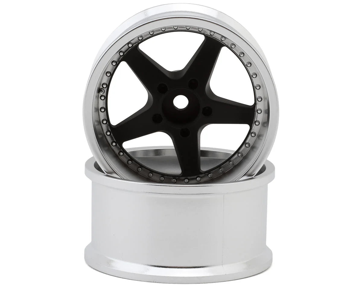 LAB Work Equip 1/10 Drift Wheels (Matte Black) (2) (6mm Offset) w/12mm Hex