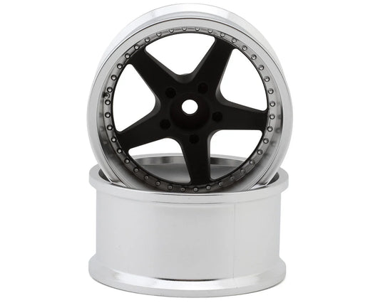 LAB Work Equip 1/10 Drift Wheels (Matte Black) (2) (6mm Offset) w/12mm Hex
