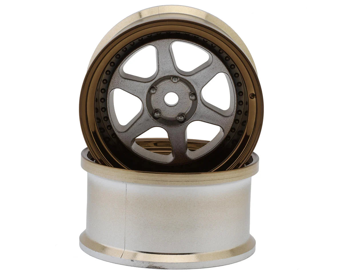 LAB Meister L1 1/10 Drift Wheels (Bronze/Silver) (2) (6mm Offset) w/12mm Hex