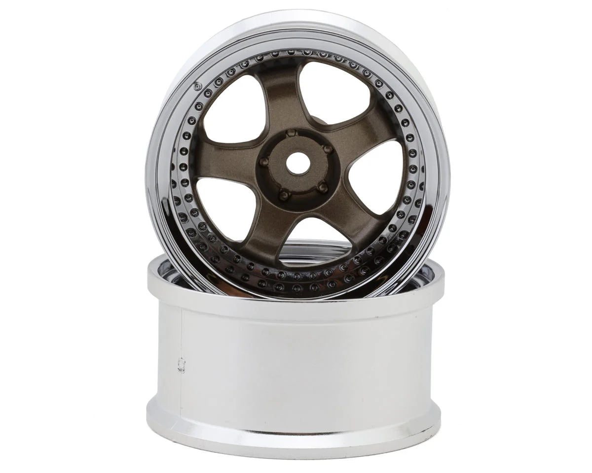 LAB Work Meister S1 1/10 3-Piece Drift Wheels (Bronze/Metallic) (2) (8mm Offset) w/12mm Hex
