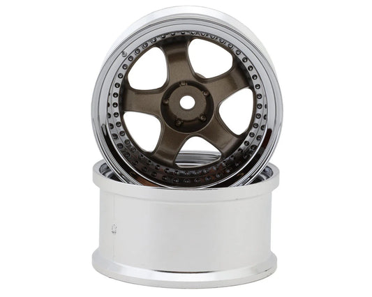 LAB Work Meister S1 1/10 3-Piece Drift Wheels (Bronze/Metallic) (2) (8mm Offset) w/12mm Hex