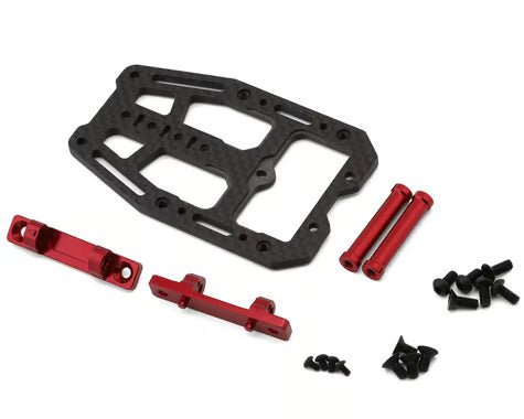 MST RMX 4 Carbon Fiber Lightweight Front Bulkhead Upper Plate Set (Red) w/Aluminum Posts