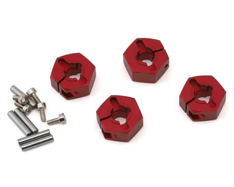 MST Aluminum Wheel Hexes (Red) (4) (6mm)