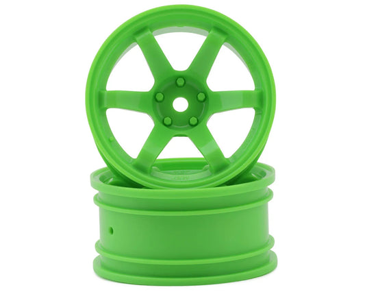 MST TE37 1/10 High Traction Drift Wheels (Green) (2) (5mm Offset) w/Mounting Foam