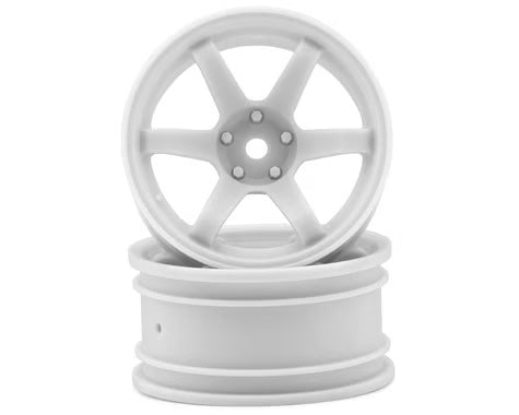 MST TE37 1/10 High Traction Drift Wheels (White) (2) (5mm Offset) w/Mounting Foam