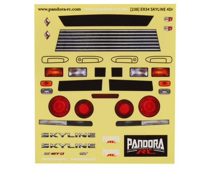 Pandora RC 1/10 Nissan Skyline Er34 Sedan Drift Body Set (Clear) (257-260mm)