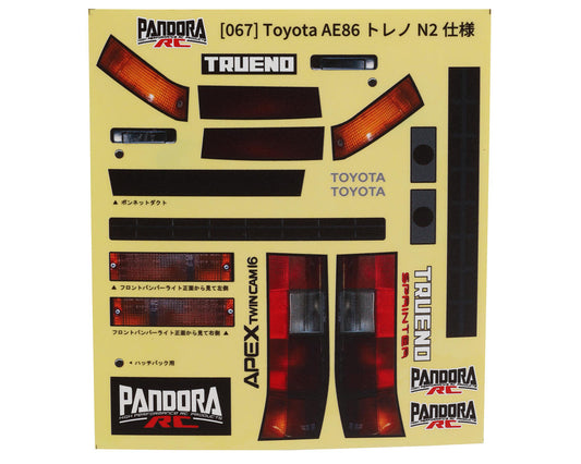 Pandora RC VGP-615 1/10 Nanami Tsukamoto Spec Vinyl & Logo Sticker Decal Set
