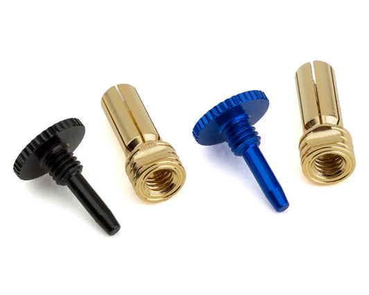 ProTek RC Twist Lock Adjustable Bullet Plug Grips w/5mm Bullets (Black/Blue)