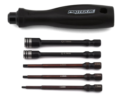 ProTek RC "TruTorque" 5-Piece 1/4" Drive Hex & Nut Driver Set (1.5, 2.0, 2.5mm Hex & 5.5, 7mm Nu