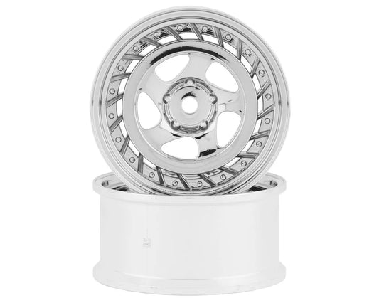 RC Art SSR Formula Aero 5-Spoke Drift Wheels (Matte Silver) (2) (6mm Offset)