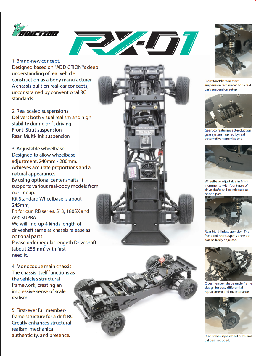 Addiction RC RX-01 Chassis Kit (RX-01)