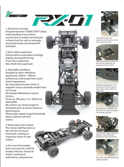 Addiction RC RX-01 Chassis Kit (RX-01)